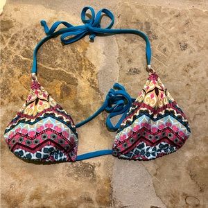 Becca by Rebecca Virtue String Bikini Top in Colorful Pattern size S